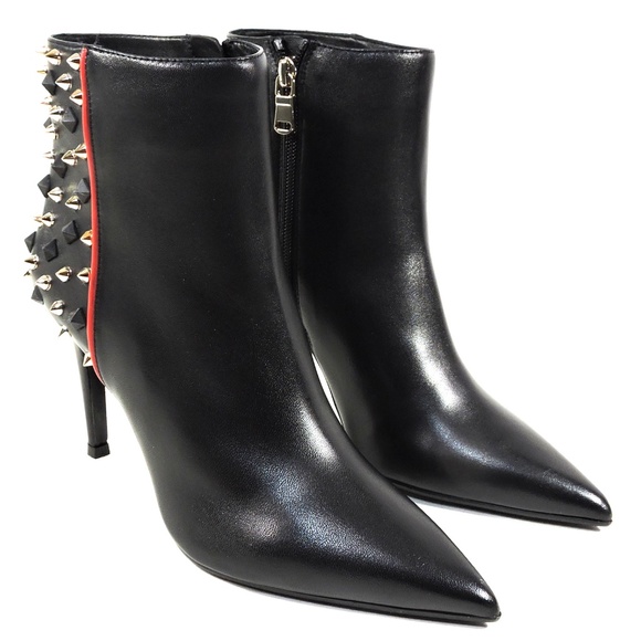 ALESSANDRO DI MARIA 🇮🇹 WOMEN BLACK LEATHER FASHION BOOTIE - Picture 3 of 8